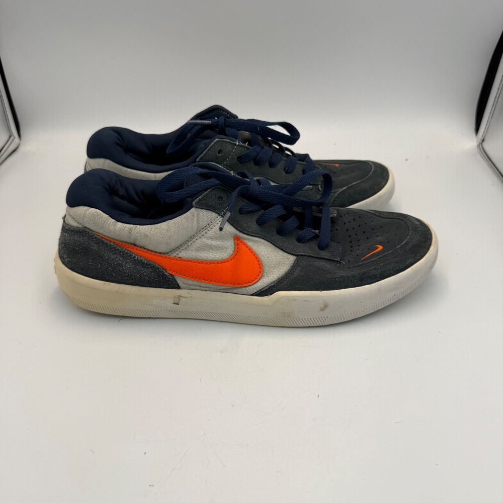 Nike SB Force 58 Mens Navy Grey Orange Skate Shoes DV5477-400 Size 11